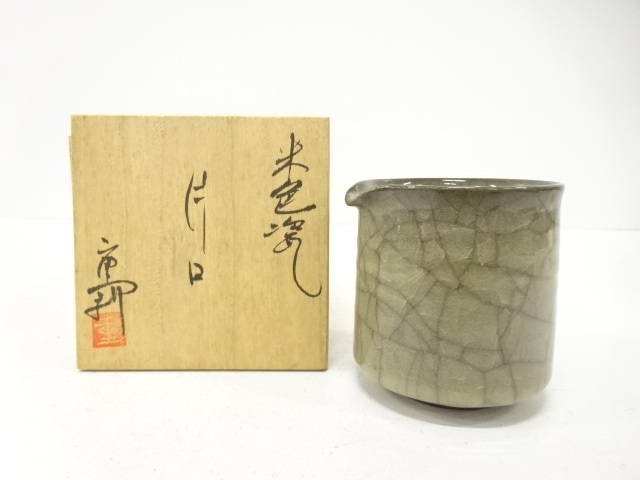Okashige Toshizou, rice colored porcelain, kataguchi-guchi